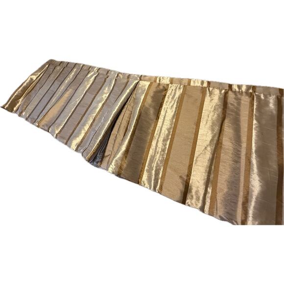 Set 3 Luxury Silk Valances Short Curtains Window Treatments Silk Gold Brown - Picture 9 of 13